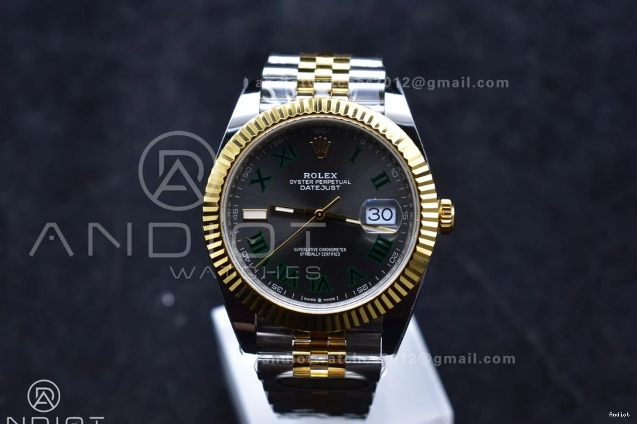 YG Gray 1:1 Bracelet 41 (Gain Weight) Dial Roman SS Best Steel 126333 Edition SH3235 904L SS ARF YG Green DateJust on Jubilee 1103